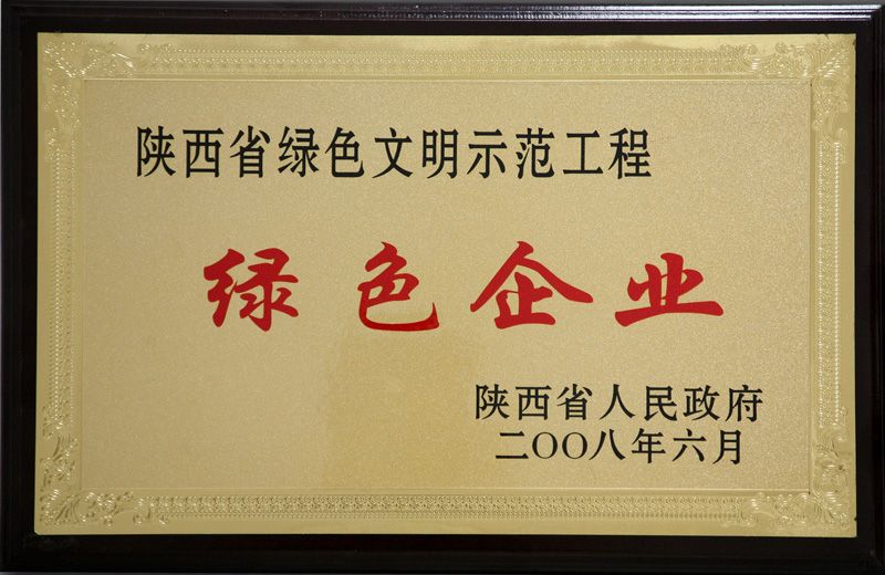 2008年陕西省绿色企业